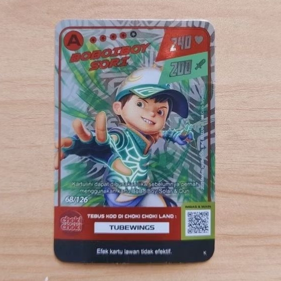 Kartu Choki-choki Boboiboy Sori Rank A 240