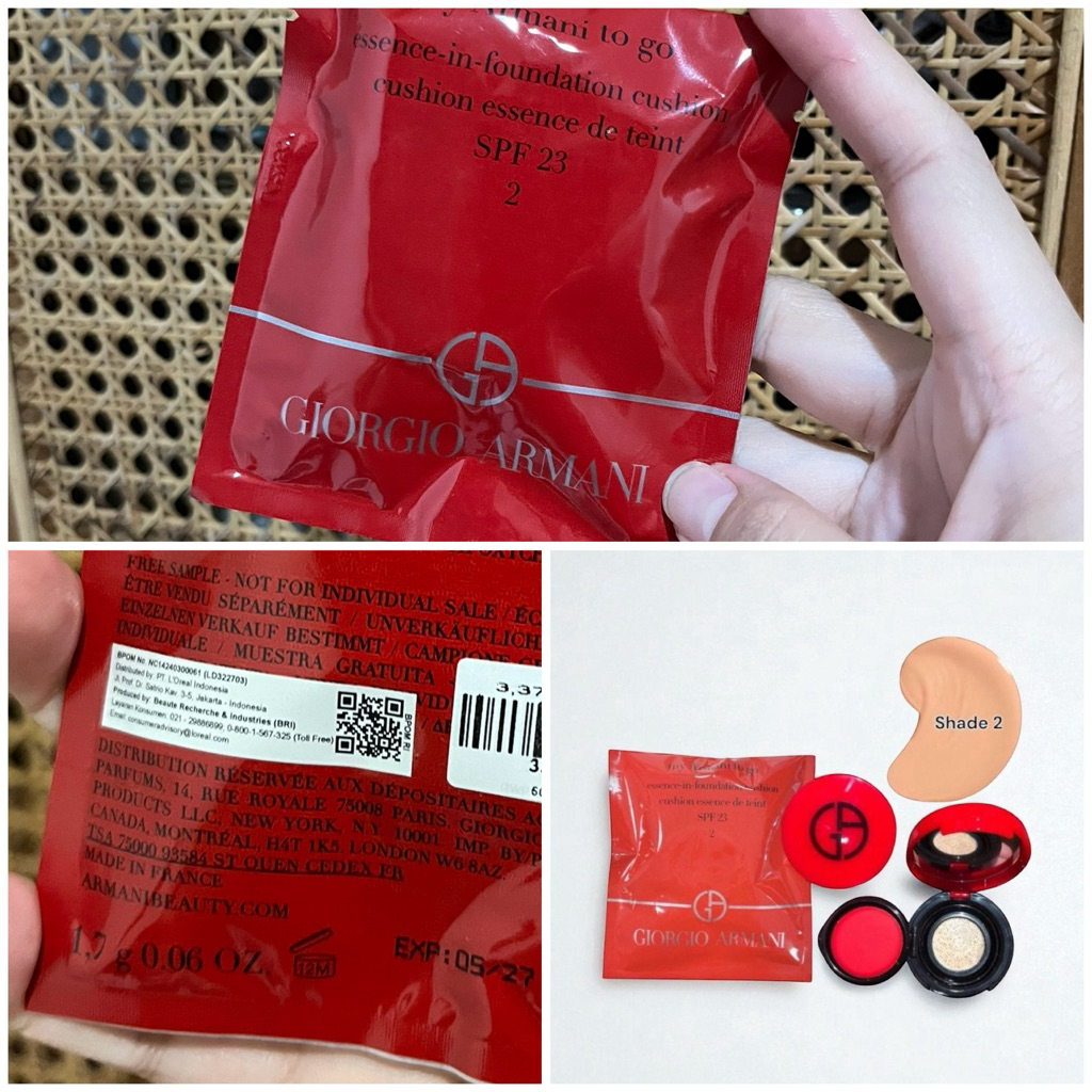 NEW - GIORGIO ARMANI essence in foundation cushion SPF 23 (MINI) shade 2