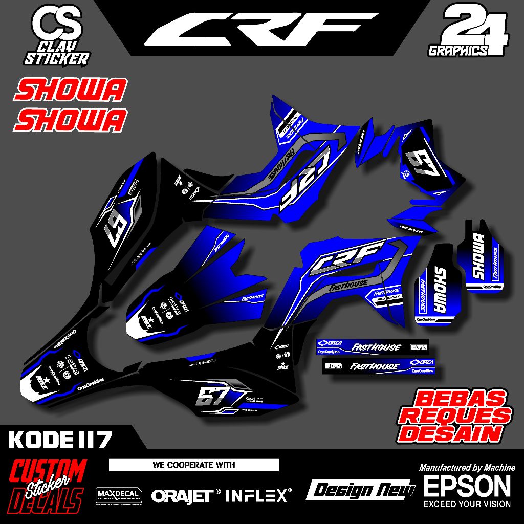 Decal StIcker Motor CRF 150L Desain Simpel – Bisa Custom – Bahan Tebal & Tahan Lama Kode 117