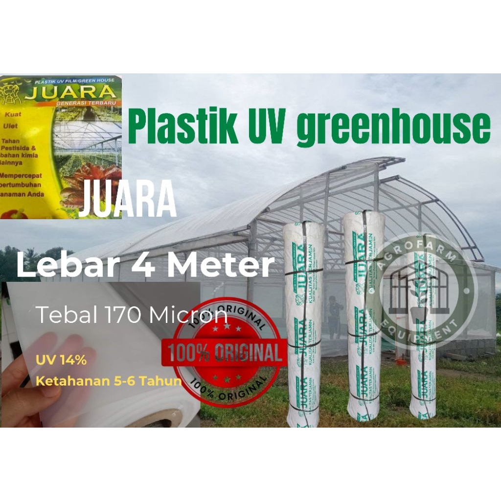 Plastik Atap UV Greenhouse JUARA Lebar 4 Meter ( 170 Micron ) 1 ROLL