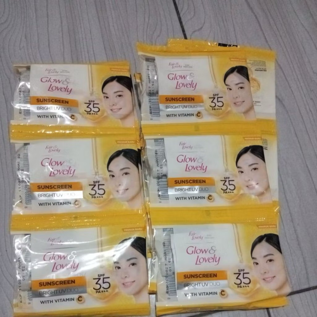 (1 renceng 12pc ) Glow Lovely Fair Lovely Bright UV DUO Sachet 12pcs