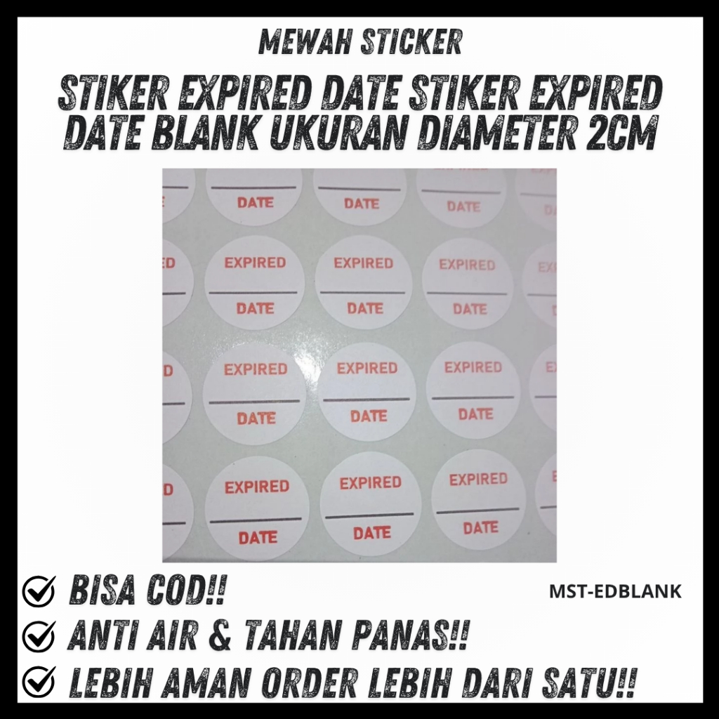 Stiker Expired Date Stiker EXpired Date Blank ukuran diameter 2cm