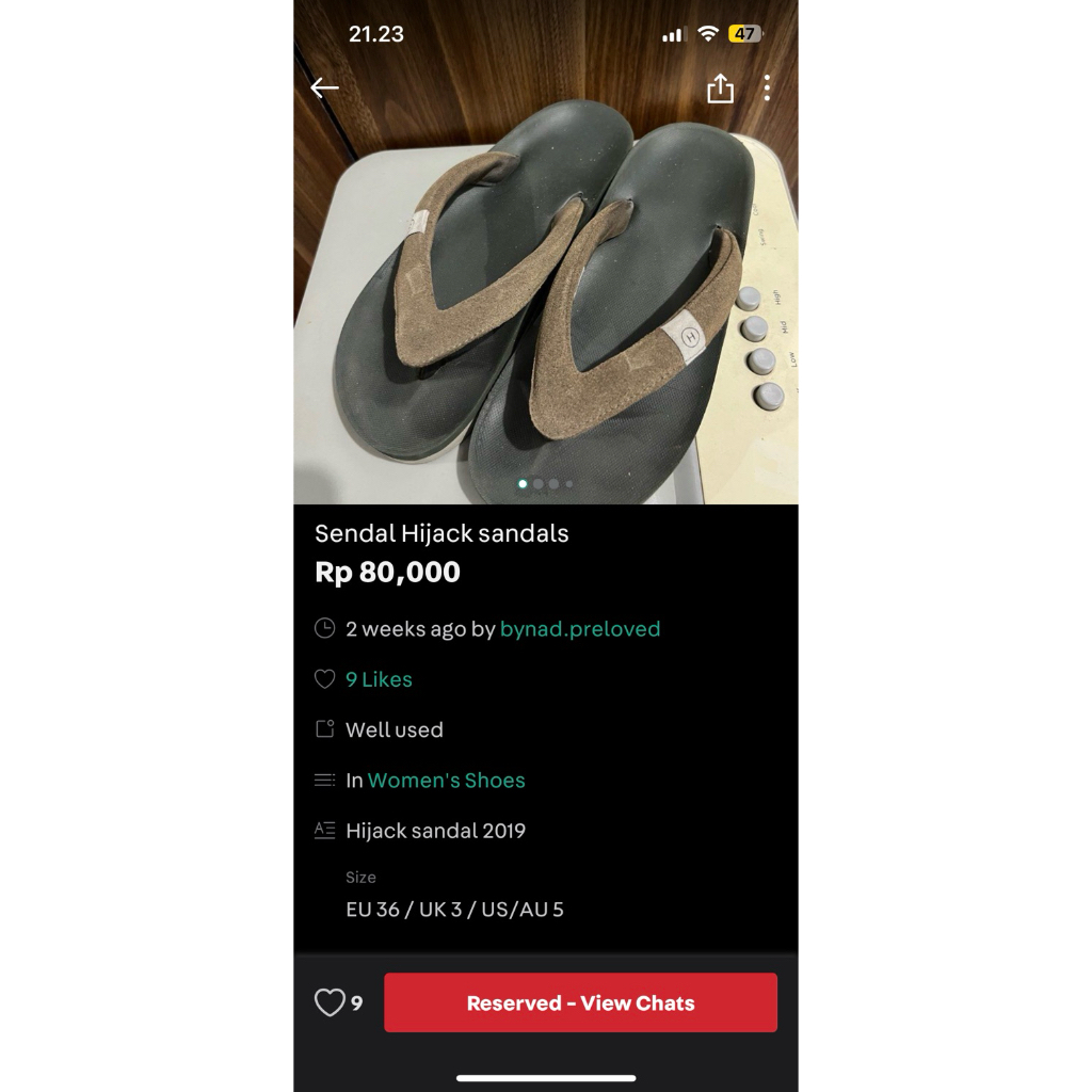 preloved sendal hijack