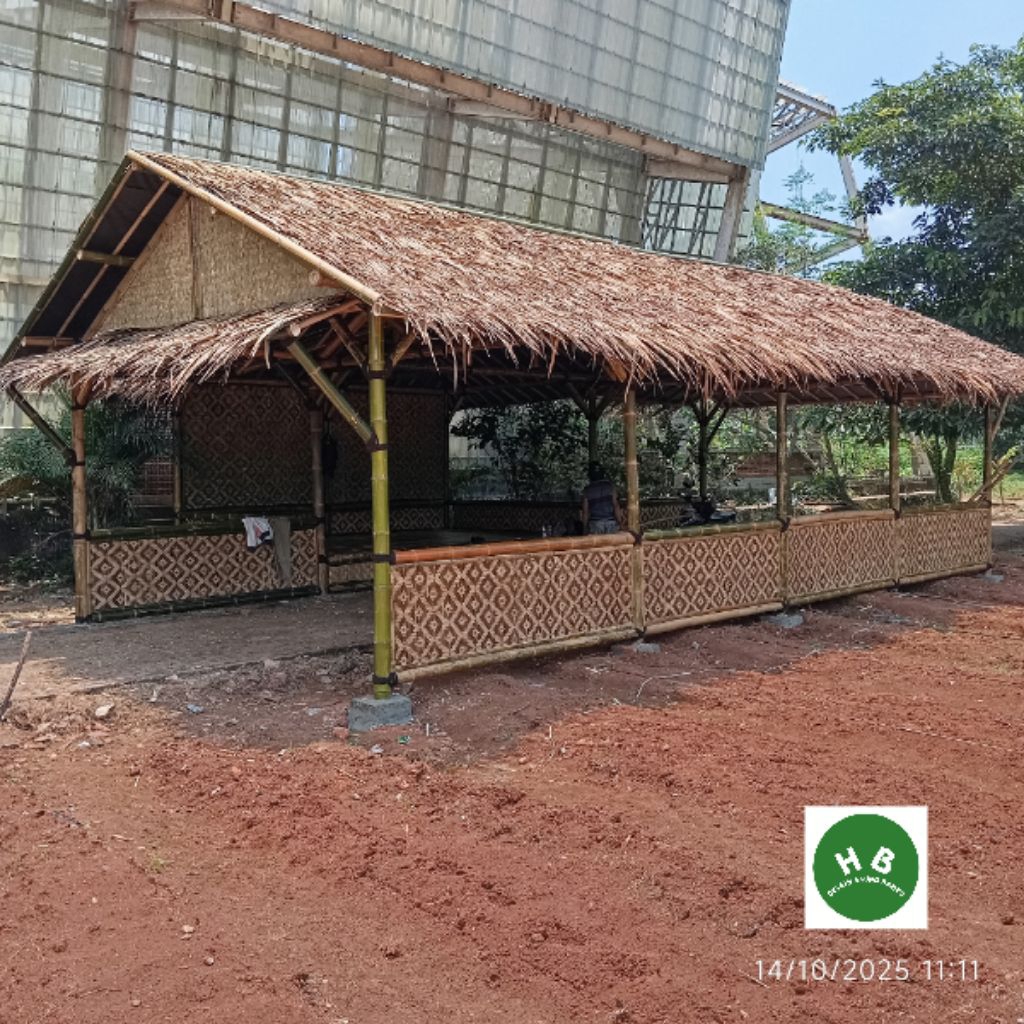 saung bambu tanpa lantai | harga permeter