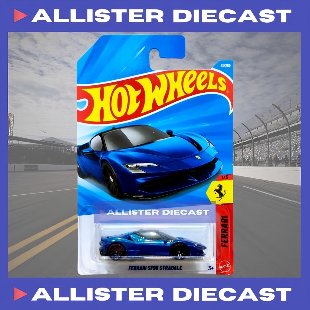 Hot Wheels Ferrari SF90 Stradale Biru Hotwheels Ferrari SF90 Strafale Blue HW Ferrari Hot Wheels Fer
