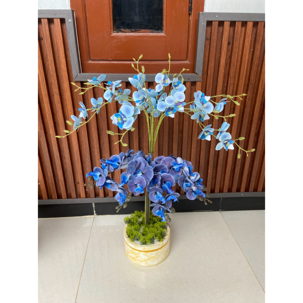 Bunga Anggrek Artificial Bahan Latek import Tingkat