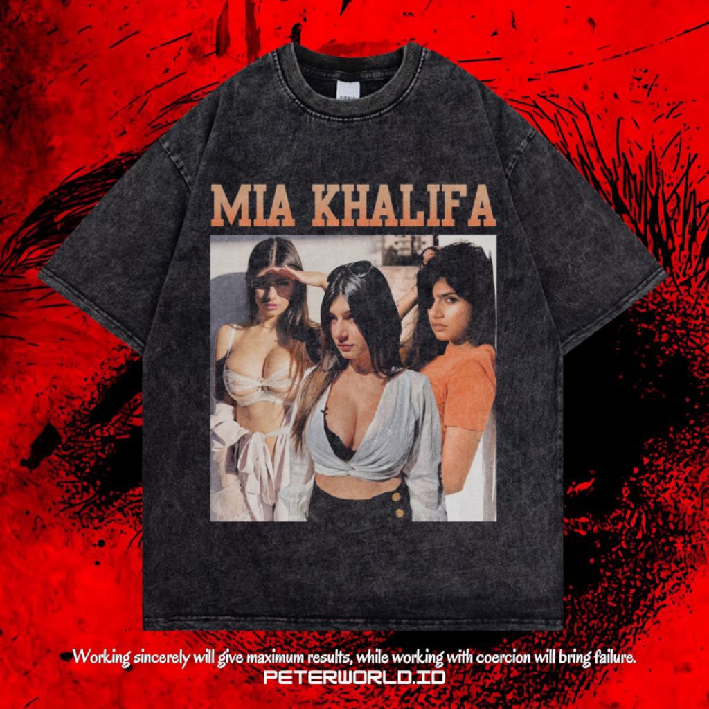 Kaos Mia Khalifa Oversize Washing Vintage Tee | Kaos Oversized | Kaos Washing | Oversized T shirt | 