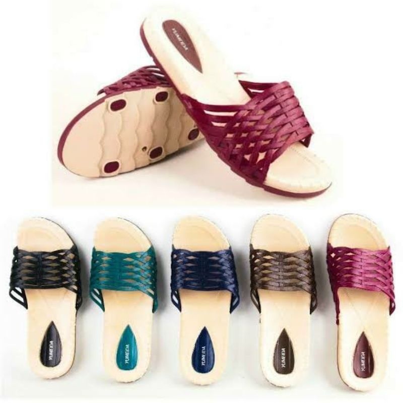 Yumeida  Sandal Wedges Wanita Slop Karet Anti Slip Air sandal perempuan sandal ringan sandal cewek