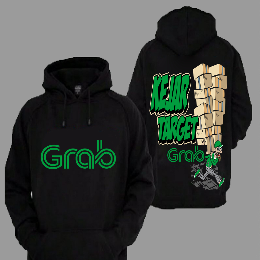 Sweater Hoodie Distro GRAB Kejar Target Gacor Grab Car Food Premium Terbaru