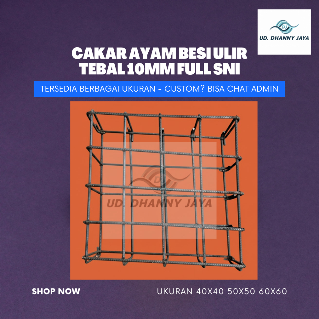 Cakar ayam ukuran 40x40 50x50 60x60 besi ulir 10mm Full SNI