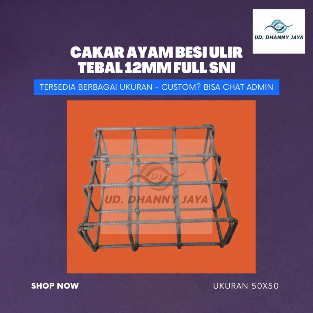 Cakar ayam ukuran 50x50 besi ulir 12mm