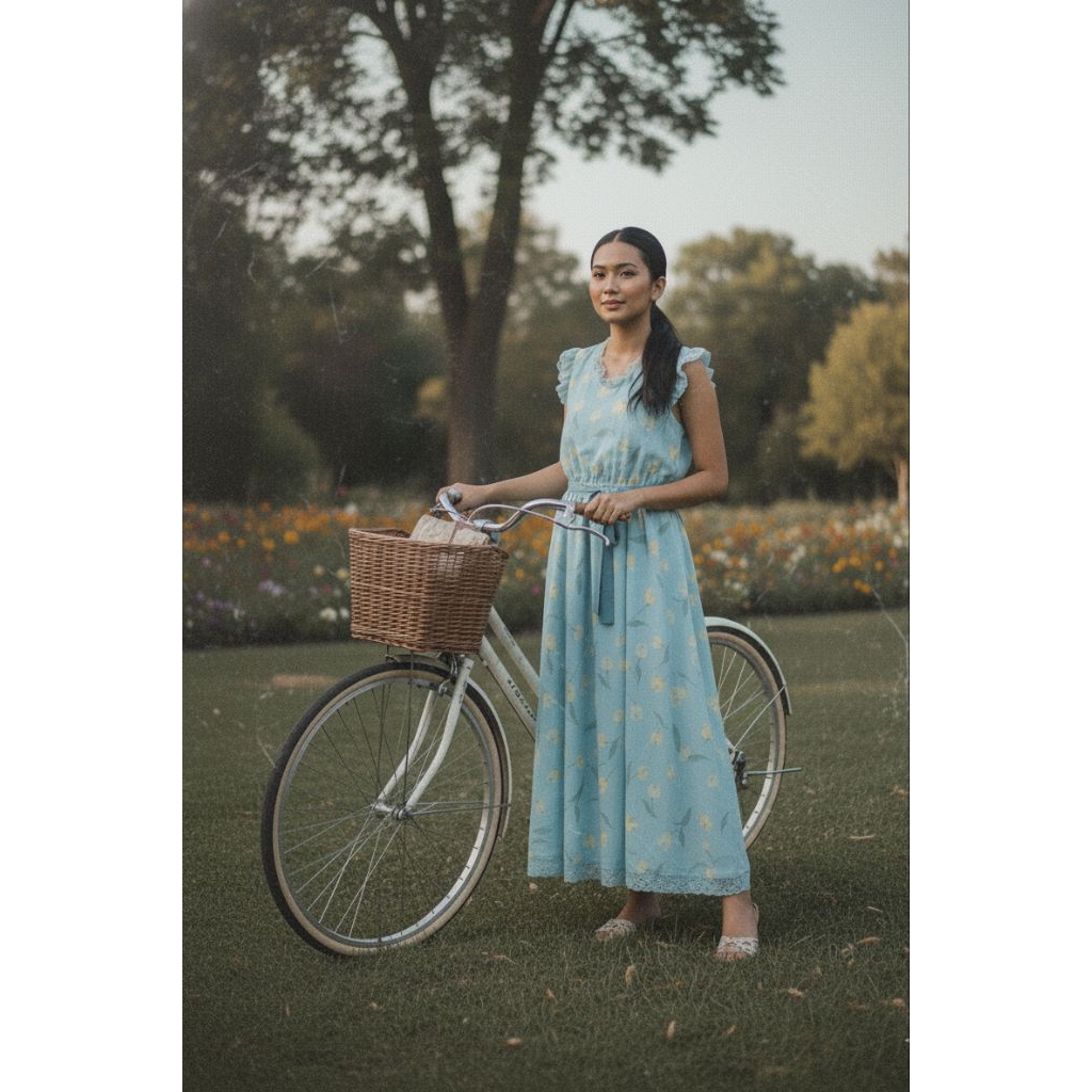 Tulip Floral Pattern Lace Long Dress by Axes Femme Poetique