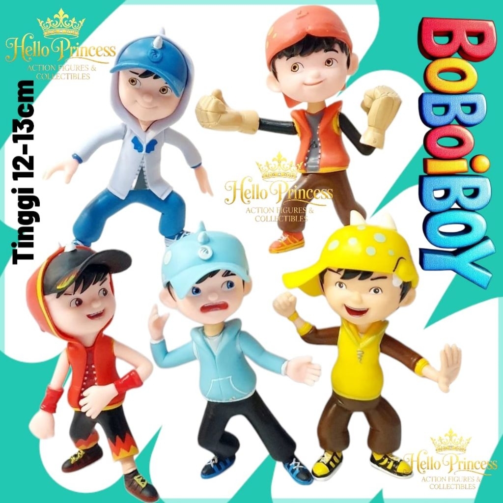Figures BoBoiBoy Set 5 New Series Mainan topper cake boboiboy halilitar supra angin