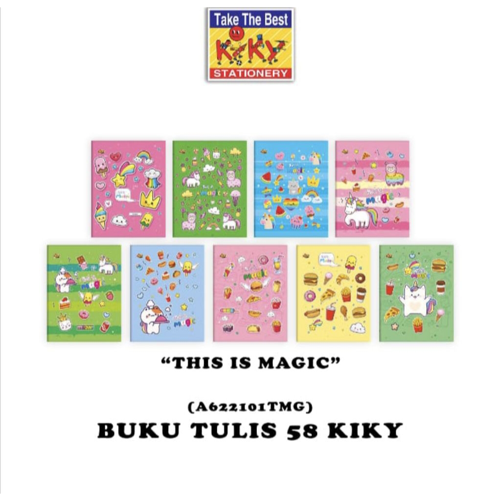 KIKY Buku Tulis 58 Lembar (berwarna & bergambar) isi 10 buku