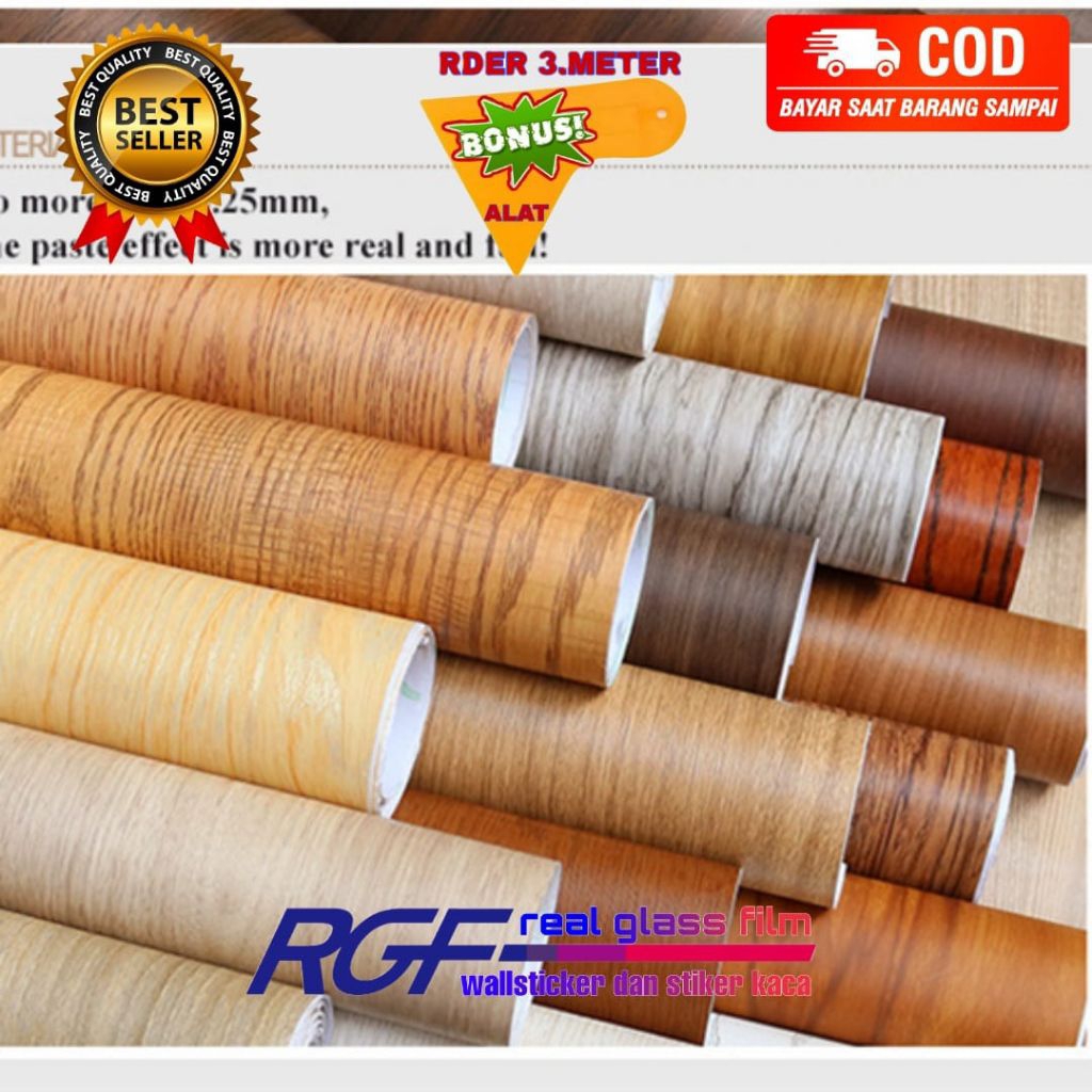 WALLPAPER STIKER DINDING SERAT KAYU/WALLPAPER STIKER DINDING KUNING KAYU MEJA/HPL STIKER DINDING KAY