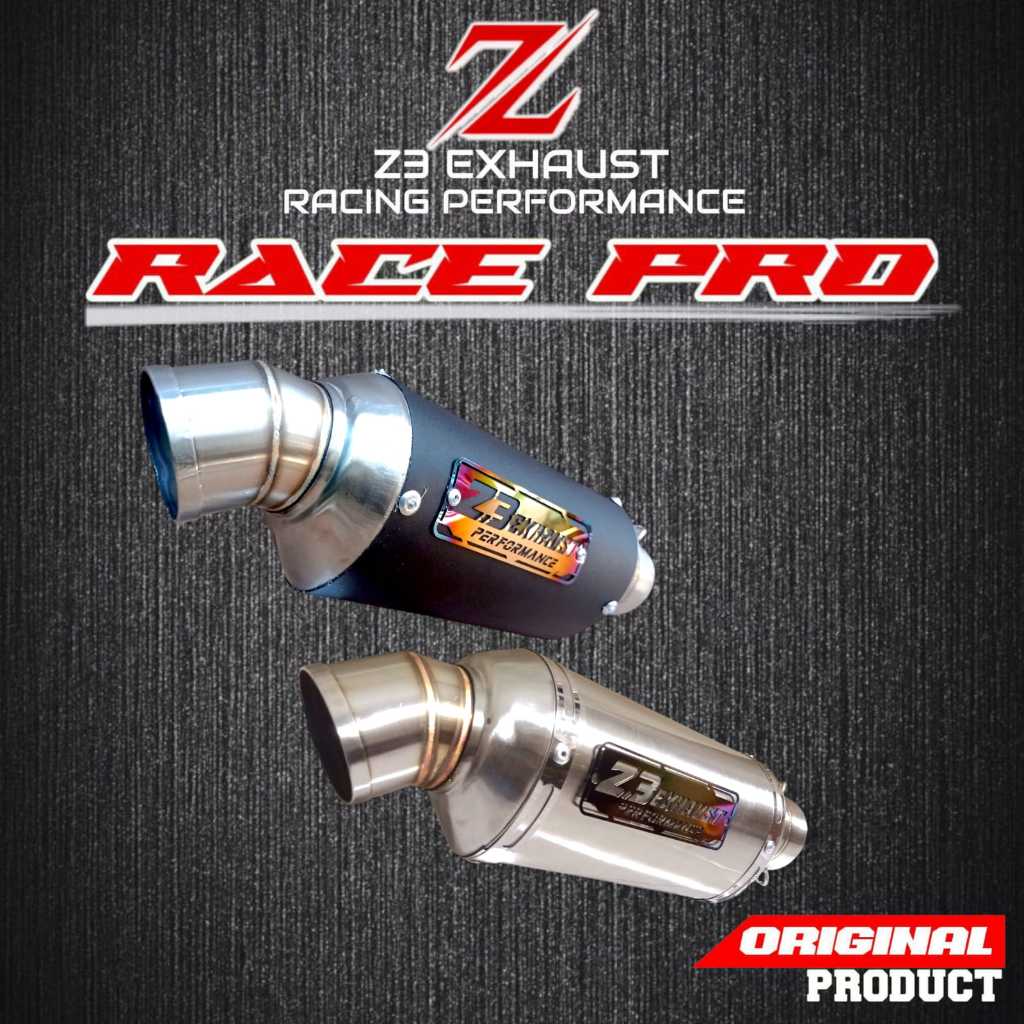 Knalpot Z3 Exhaust Racing RacePro Stainless Motor Bebek Jupiter Supra Revo Smash– Suara Gahar Ngebas