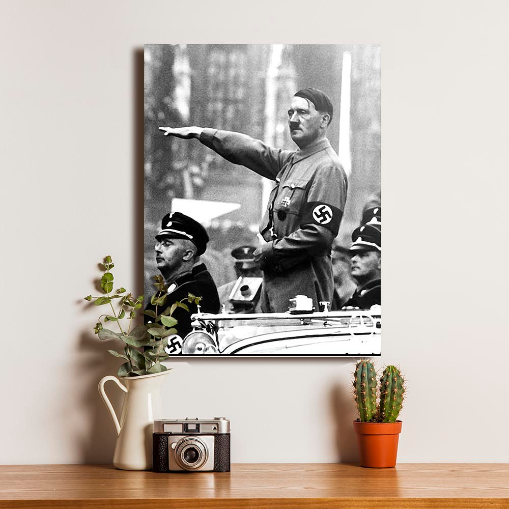 Poster Adolf Hitler Dekorasi Hiasan Pajangan Dinding Hiasan Bingkai Kayu Wall Decor Vintage