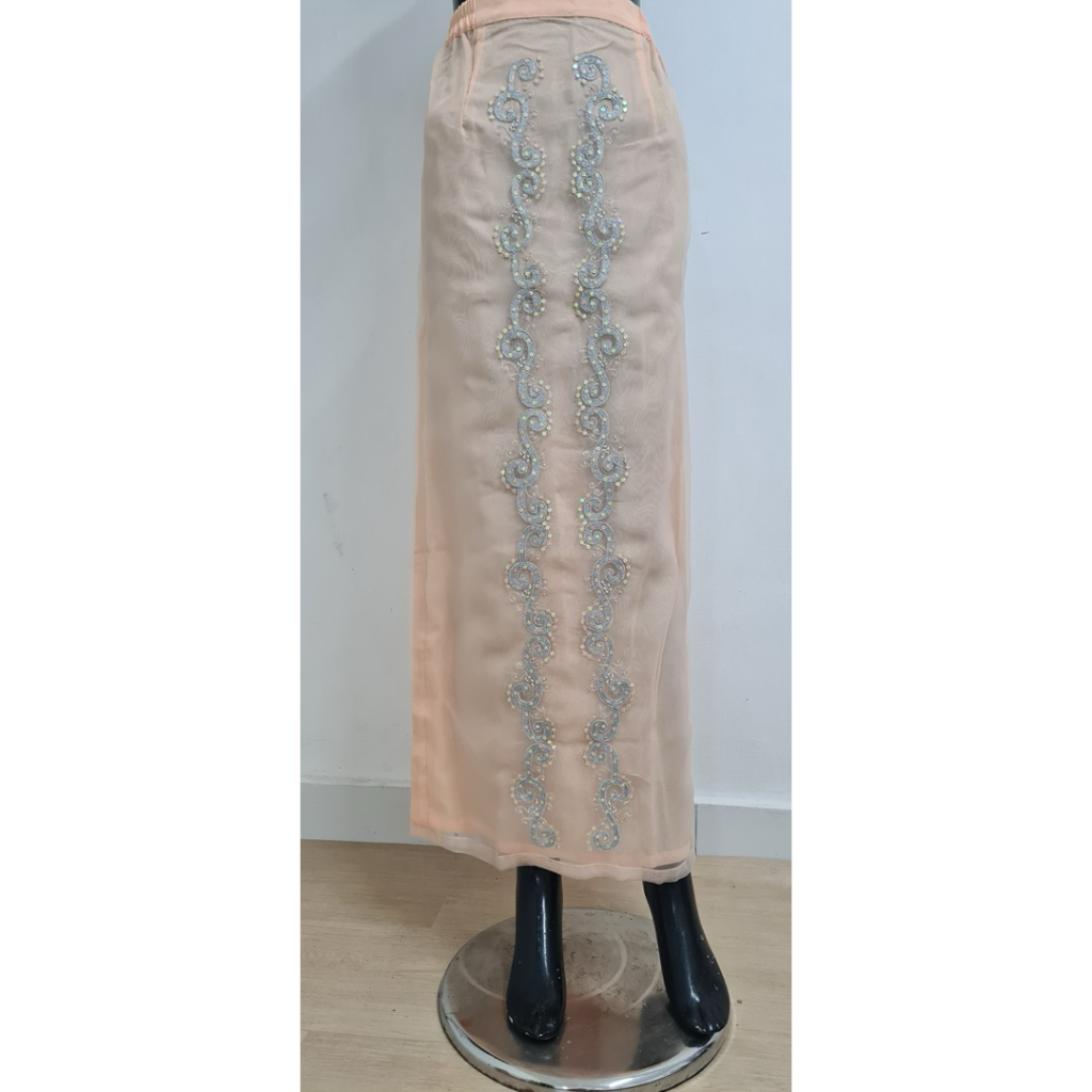 Rok melayu bordir, rok organza premium, rok pitch bordir