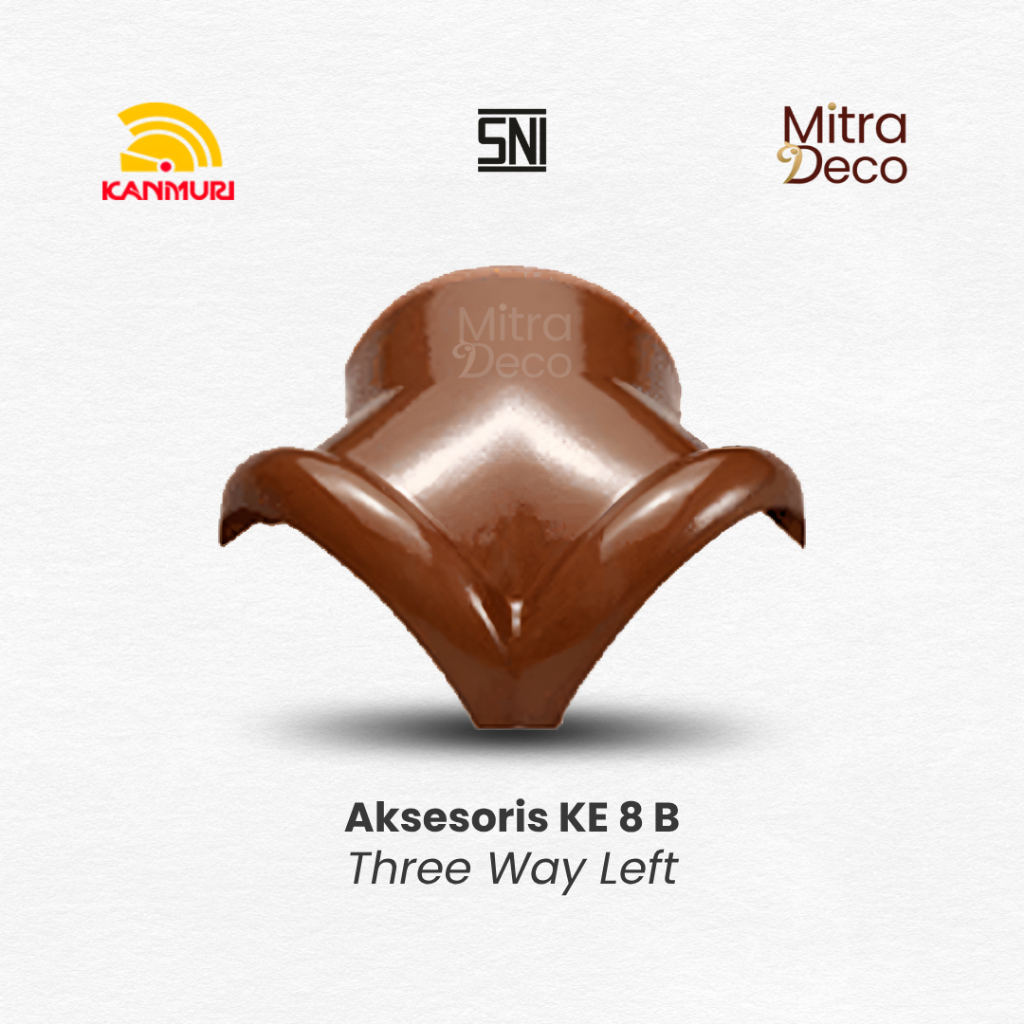 KANMURI Aksesoris KE 8 B Genteng Three Way Left Nok Tiga Arah Kiri Genteng Keramik Espanica