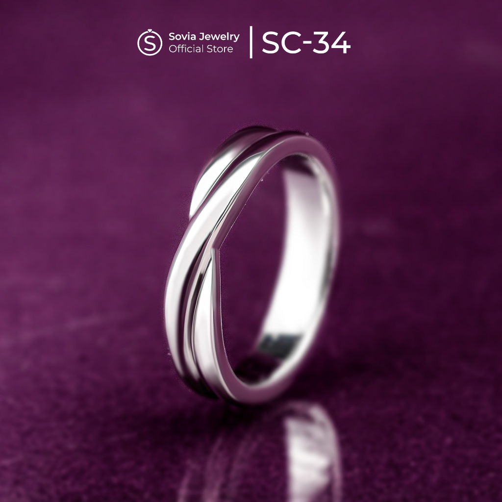 Sovia Jewelry - Cincin Single Cowok Silver Simple Model SC-34