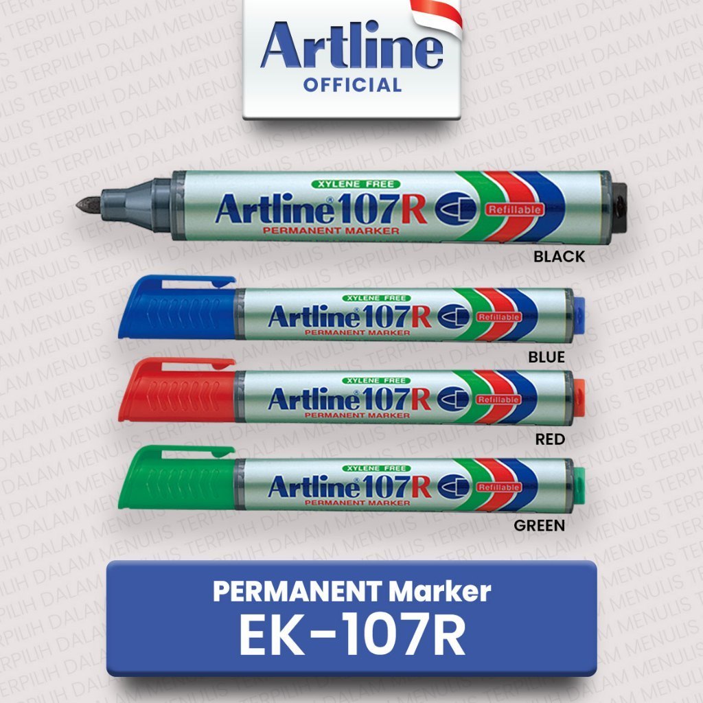 Artline Spidol EK 107 R Permanen | Artline EK-107R Permanent Marker | Spidol Permanen Refillable - H