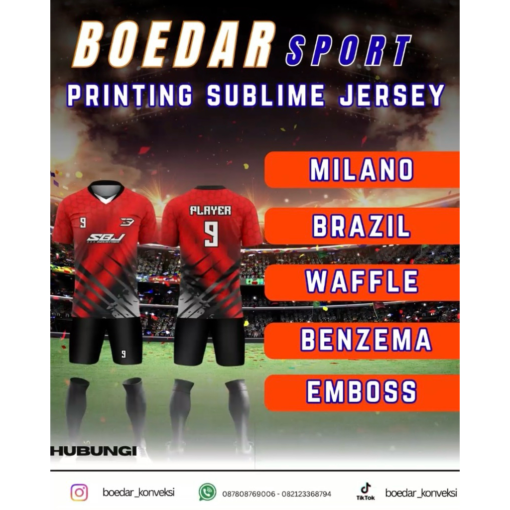 Baju olahrga printing sublime jersey