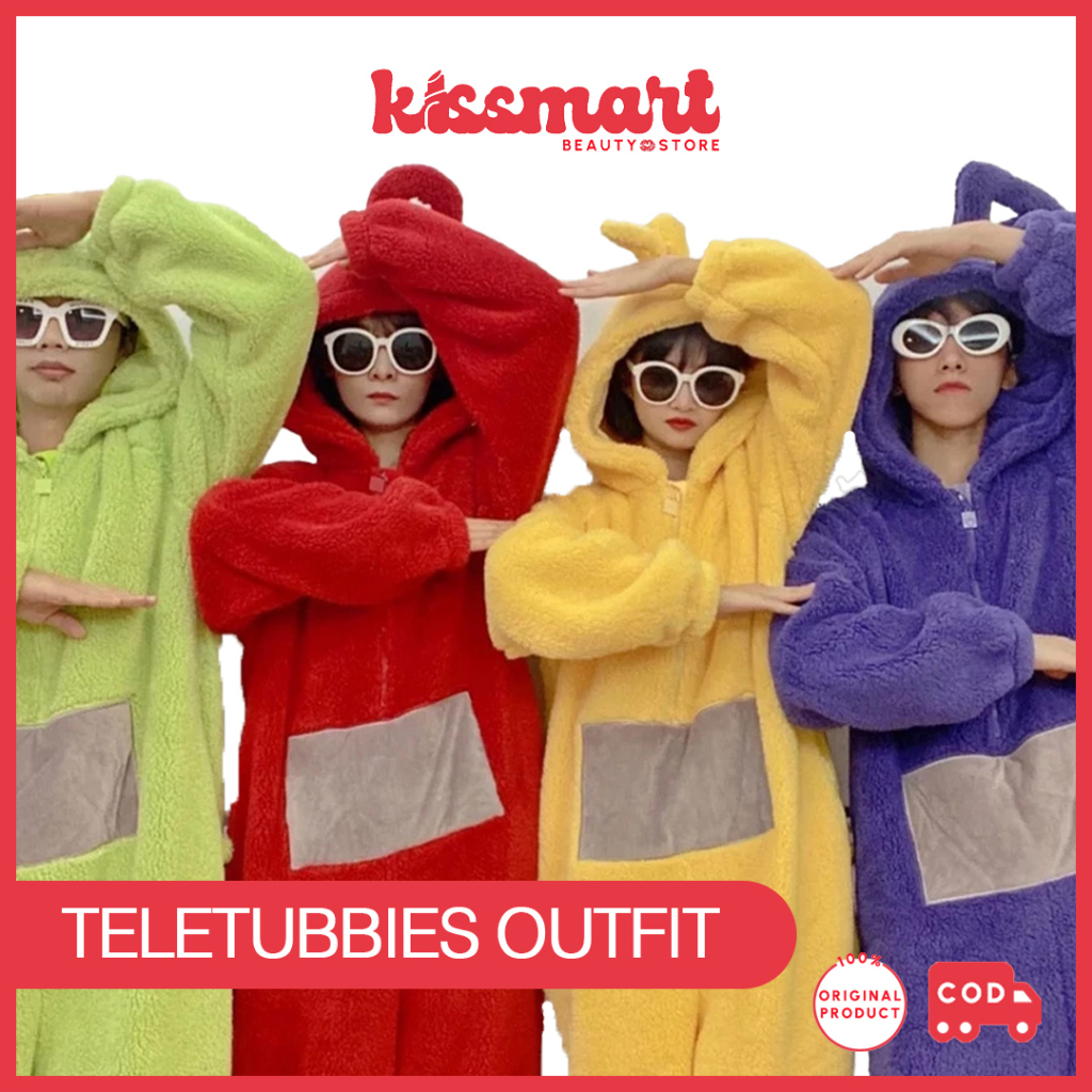 KM TELETUBBIES ONESIE DEWASA Piyama Lengan Panjang Kostum Onesie Daster Baju Tidur Kigurumi Kosplay