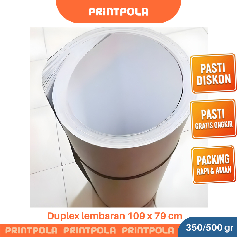 Karton Duplex Plano Tebal 350, 400, 500gsm