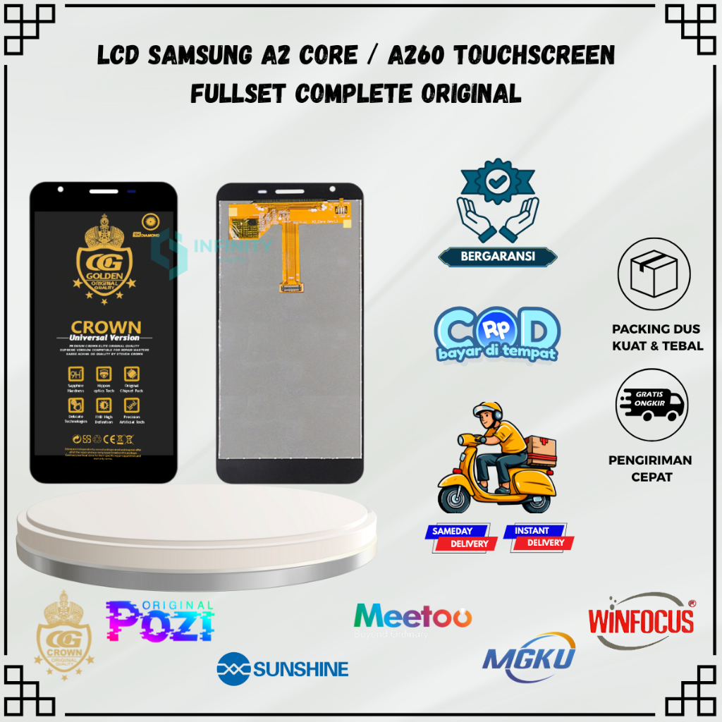 LCD SAMSUNG A2 CORE / (SAMSUNG GALAXY A2 CORE) / A260 TOUCHSCREEN FULLSET COMPLETE ORIGINAL