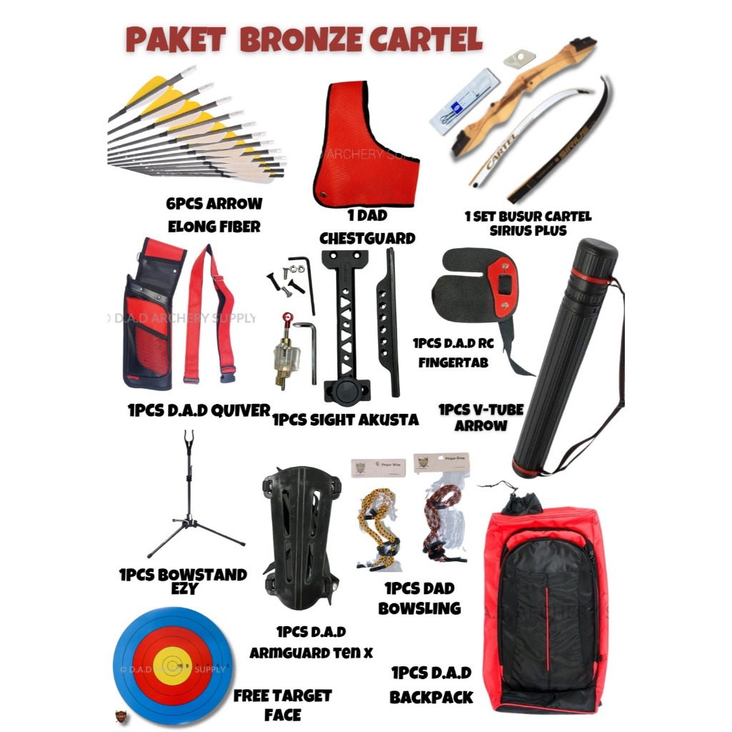 PROMO PAKET STANDAR BOW " BRONZE " / PANAHAN BOW SET CARTEL