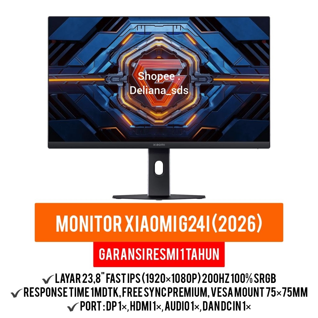 Monitor Xiaomi G24i 2026 24" Fast IPS 200Hz 100% SRGB Garansi Resmi 1 Tahun Monitor G24i 2026 Monito