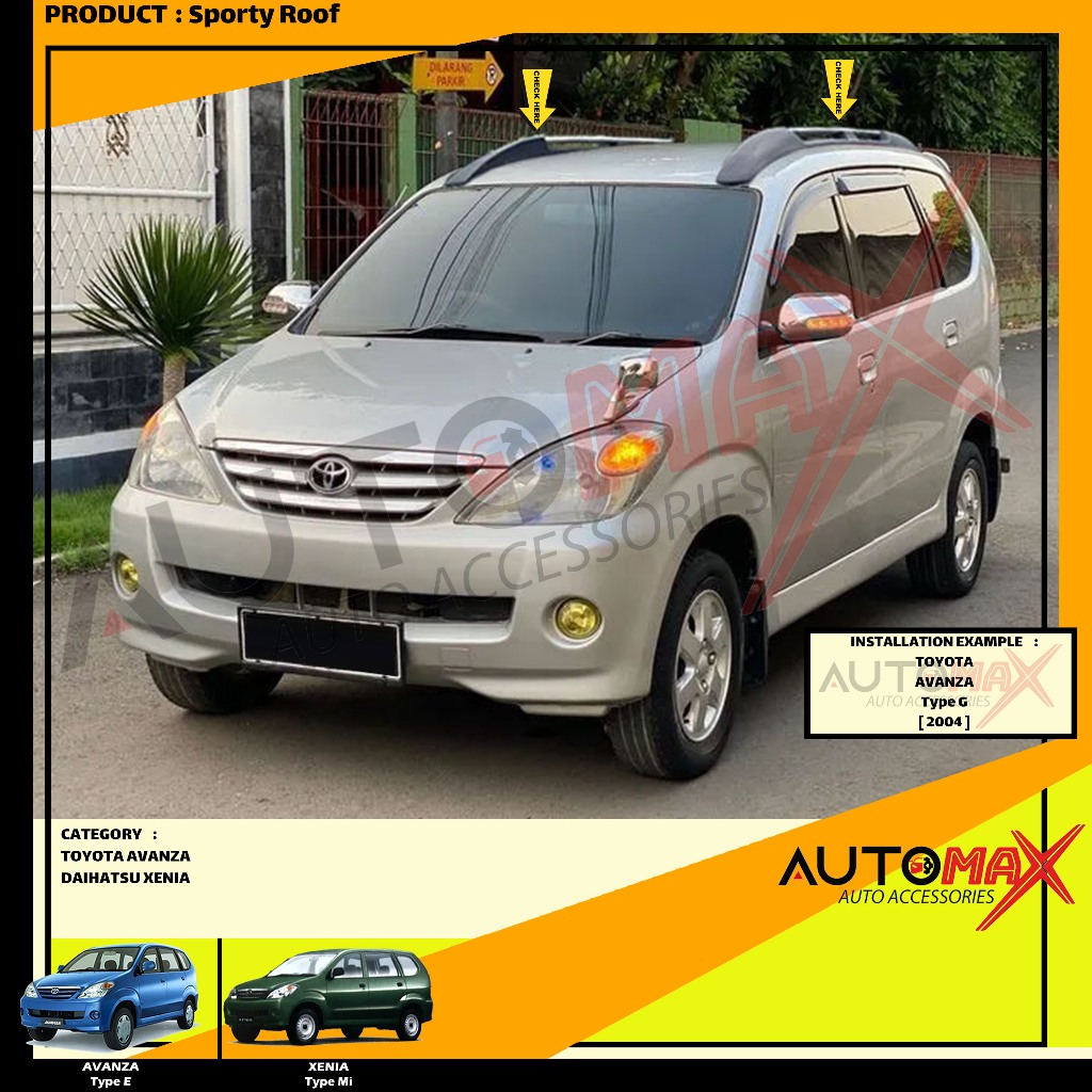 SPORTY ROOF / ROOF RAIL SPORTY DAITONY XENIA 2004 UP / AVANZA 2003 UP