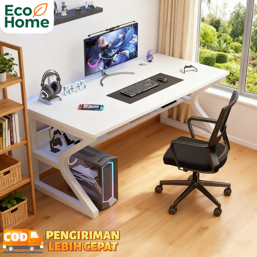 Meja Komputer / Meja Gaming /Meja Kantor/ Meja Laptop / Meja Putih/ Minimalis Modern