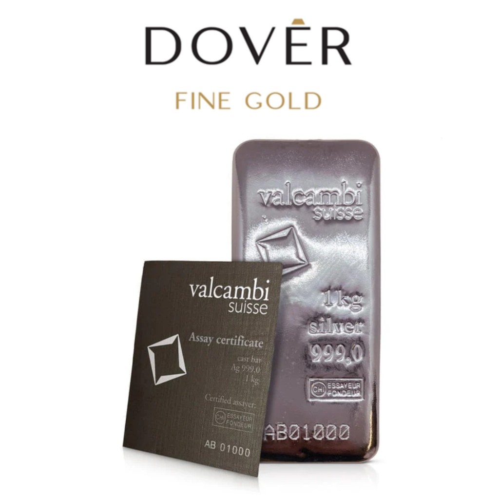 READY STOCK Perak Batangan Valcambi Suisse Silver Bar 99.99% 1 kg kilogram Sertifikat