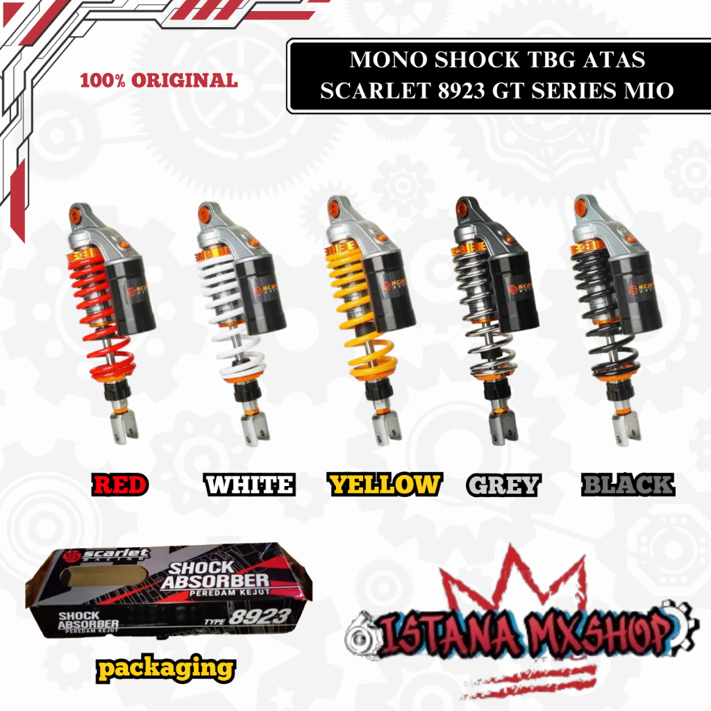 Monoshock shock Peredam kejut scarlet Tabung Atas MIO VARIO 8923 GT Series skok sct Matic