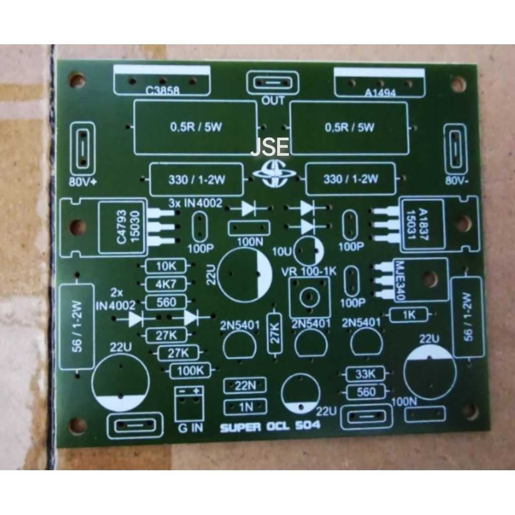 PCB POWER AMPLIFIER SUPER OCL SOCL 504