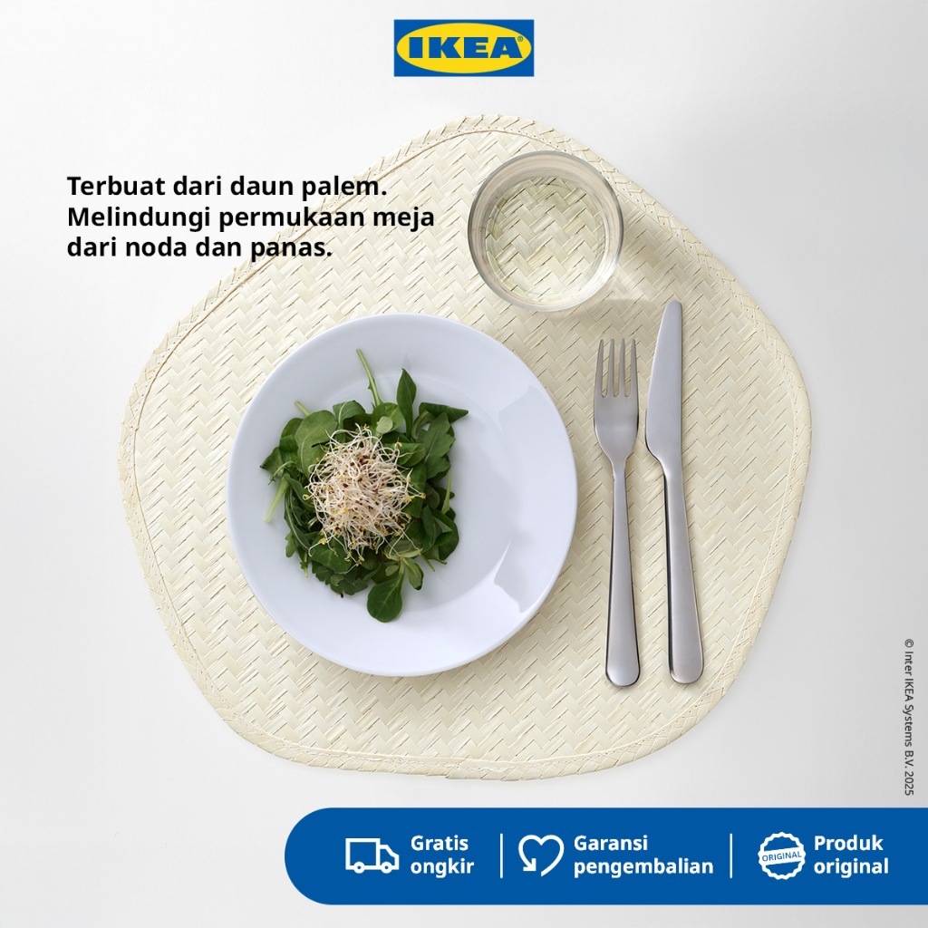 IKEA PADDFISK Alas Piring Serbaguna Bahan Daun Palem Buatn Tangan 37x75cm