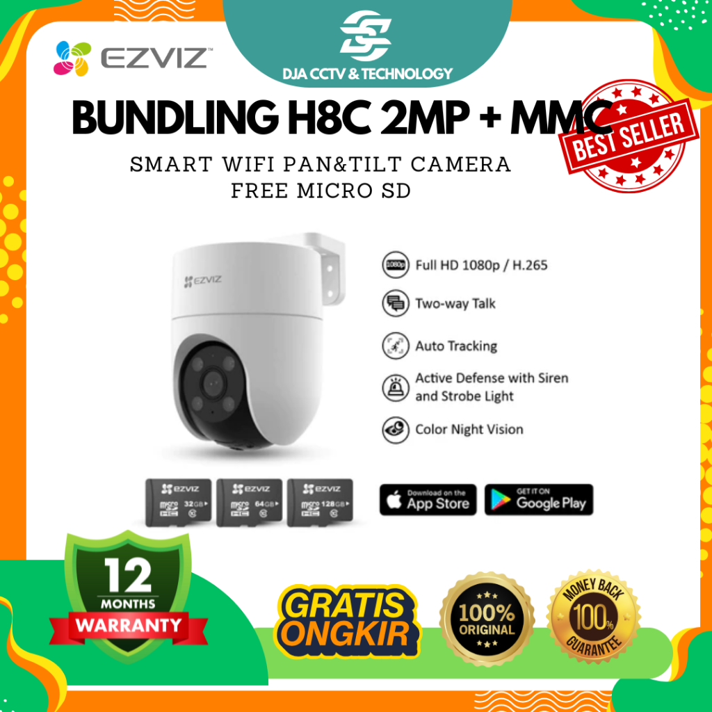Bundling Ezviz H8C 2MP w/ Micro SD Card 32/64/128GB EZVIZ