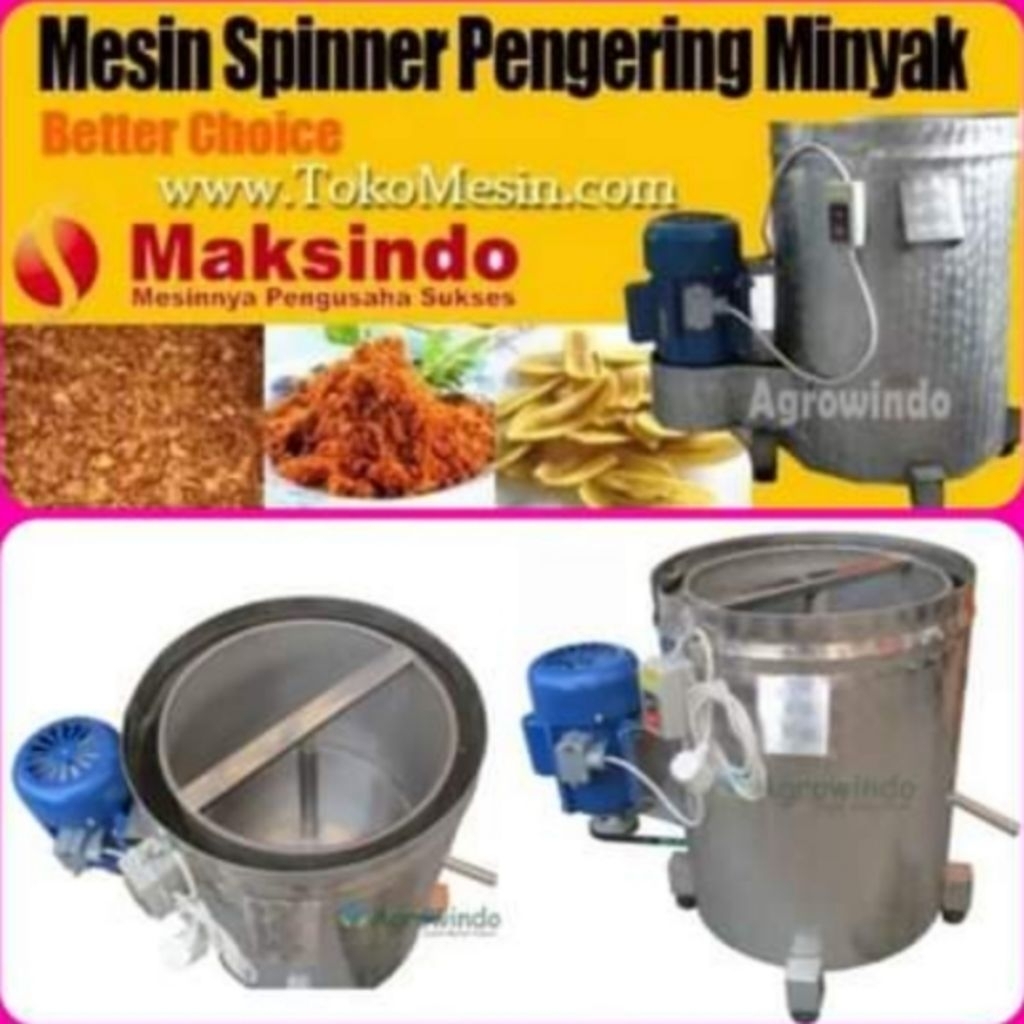 Mesin Spinner Spiner Peniris Minyak Air Otomatis Agrowindo Maksindo 5kg Usaha Wiraswasta Home Indust