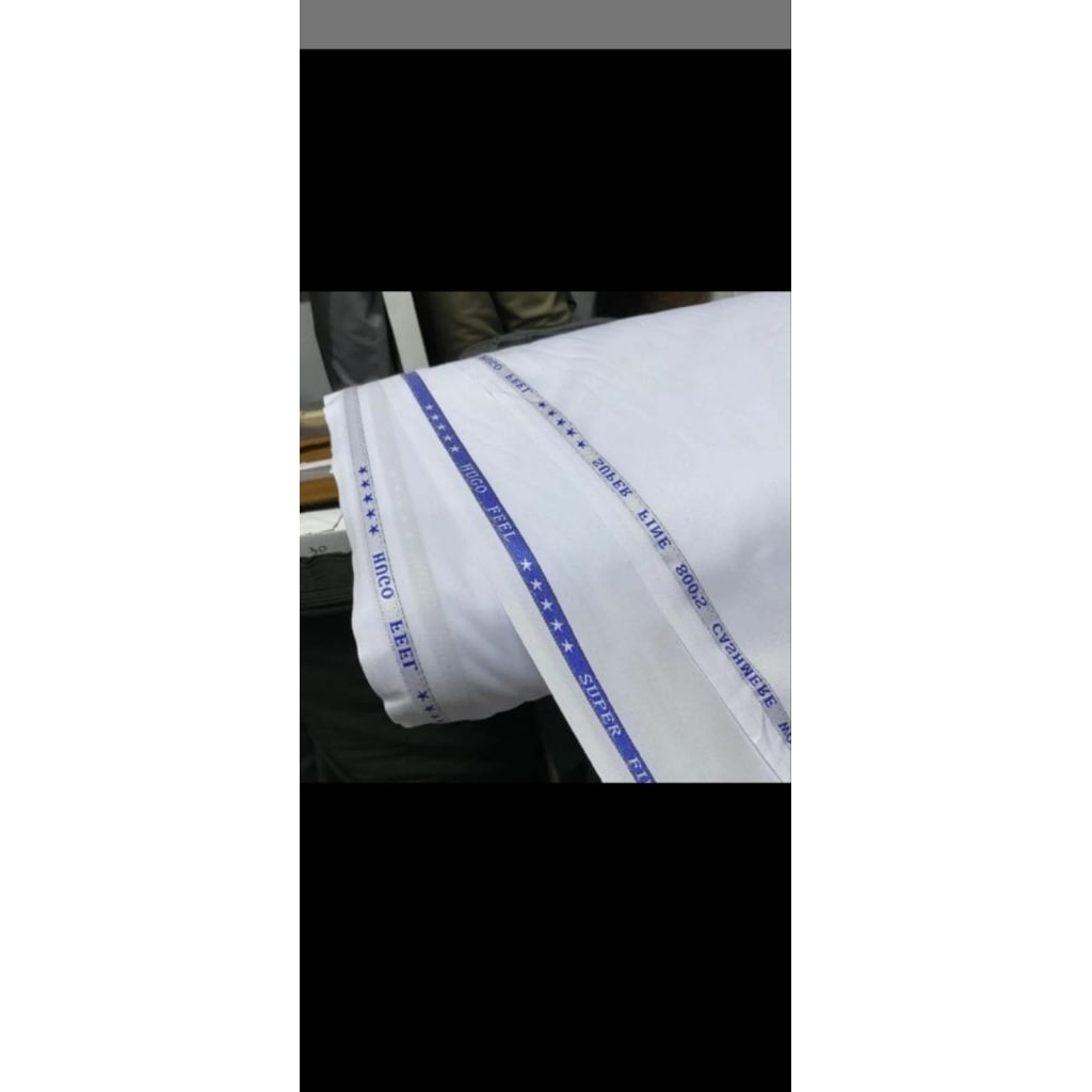 Kain warna putih wol katun,bahan kain meteran untuk setelan seragam dinas kerja pns,kedokteran,peraw
