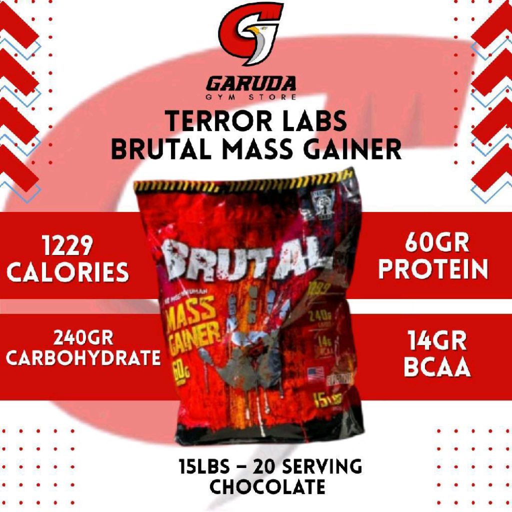 TERROR LABZ USA Brutal Mass Gainer 15lbs Gluten Free Gainer Import halal BPOM