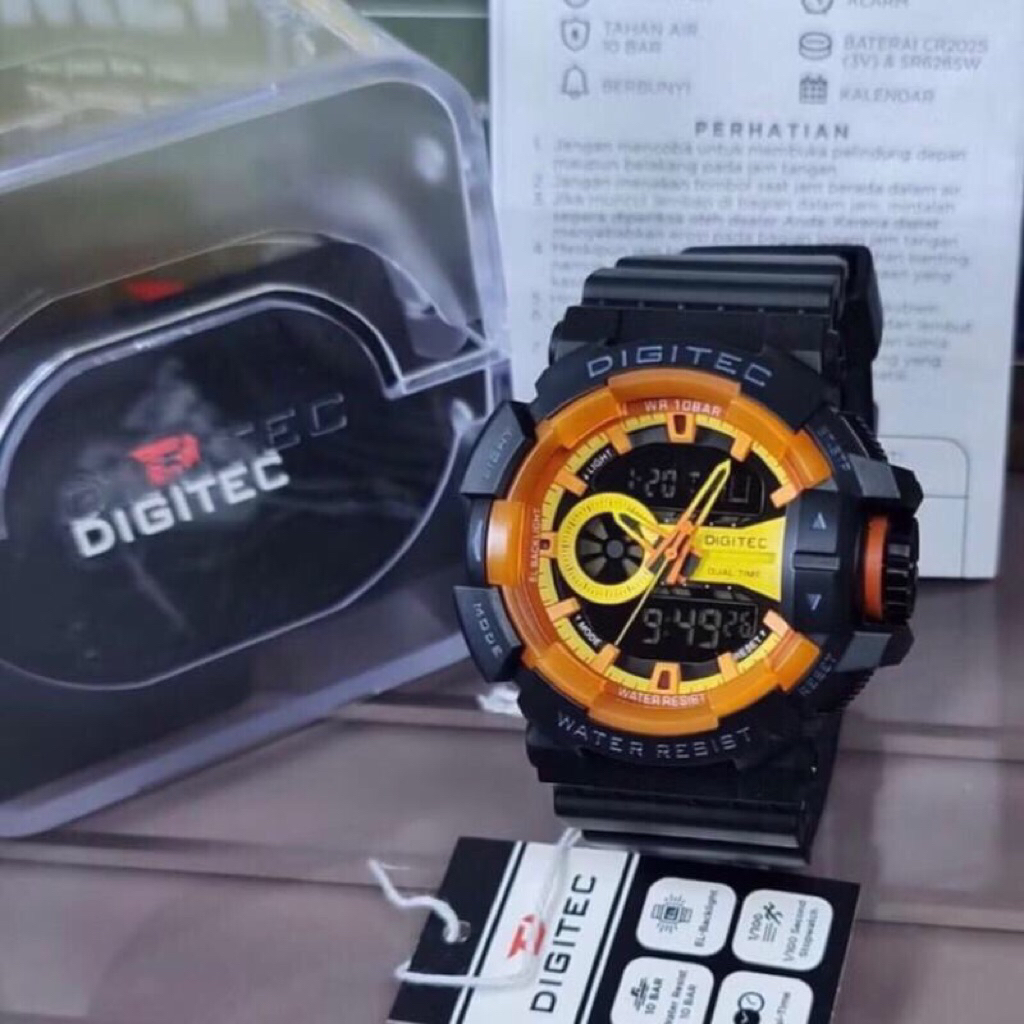 JAM TANGAN PRIA DIGITEC 2080T / DA 2080T / DIGITEC 2080 DUAL TIME [ORIGINAL]