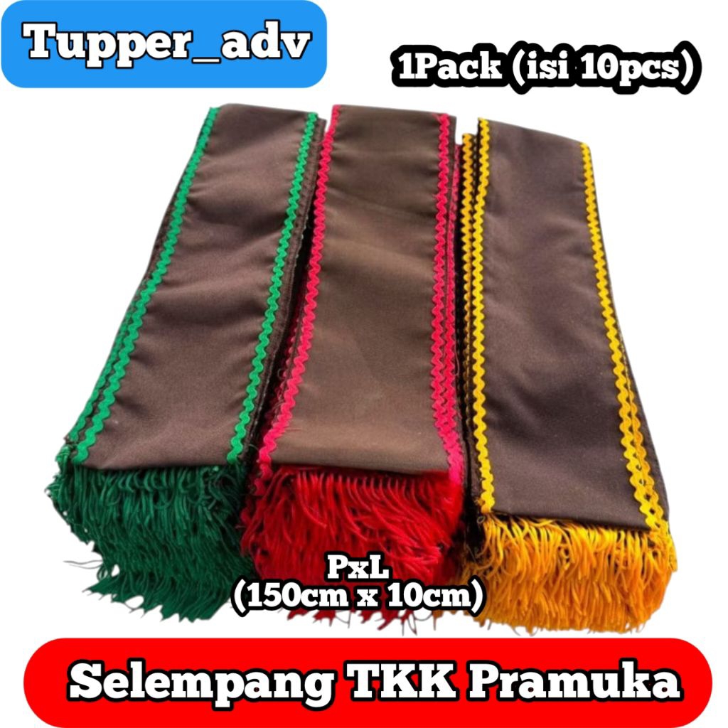 1Pack (isi 10pcs) Selempang Tkk Pramuka / Tetampan Tkk Pramuka / Selendang Tkk / Slempang Tkk Pramuk
