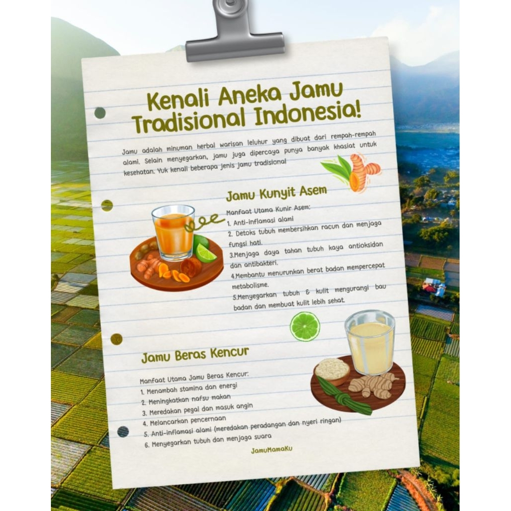 jamu tradisional kunyit asem,beras kencur