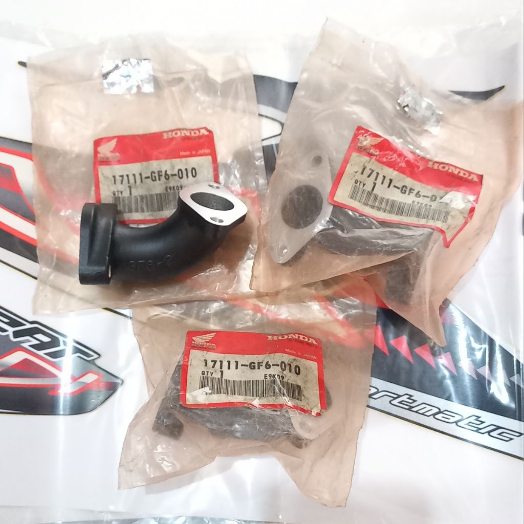 PIPE INLET INTAKE MANIFOL MANIPOL LEHER KARBU KARBURATOR HITAM HONDA WIN 100 ORIGINAL JAPAN 17111-GF