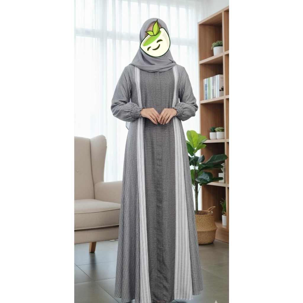 Gamis Abaya Katun Madina Abu Salur Putih