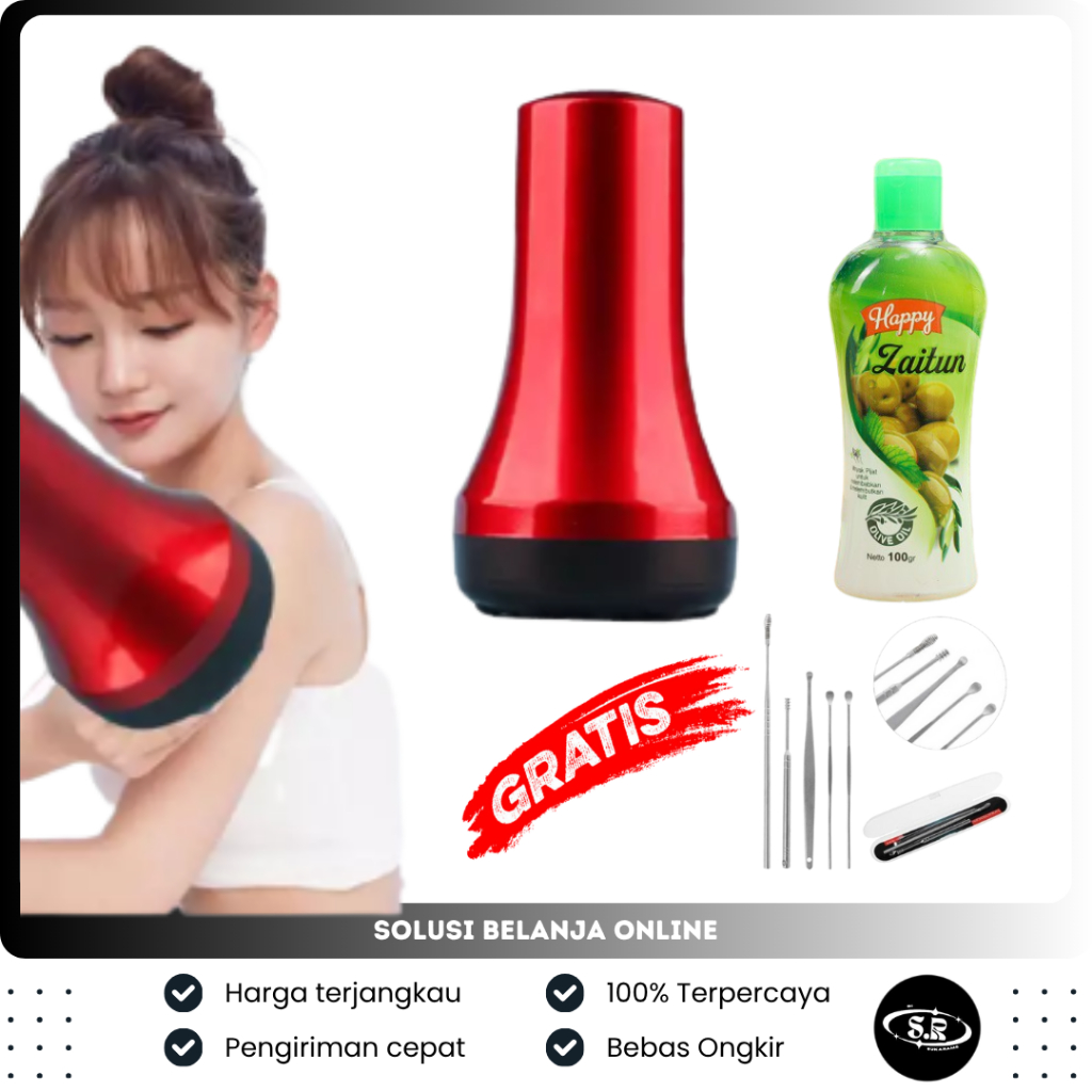 Paket Alat kerik badan elektrik bekam kop angin / alat bekam screping