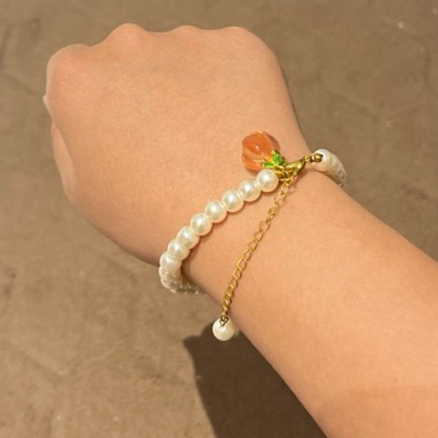 Gelang Manik Mutiara Peach