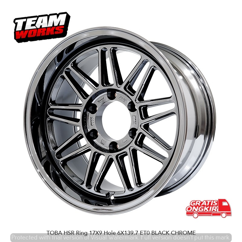 VELG MOBIL HSR TOBA RING 17 LEBAR9 COCOK BUAT MOBIL SUBURBAN STRADA SHOGUN PELEK RING17 BLACK CHROME