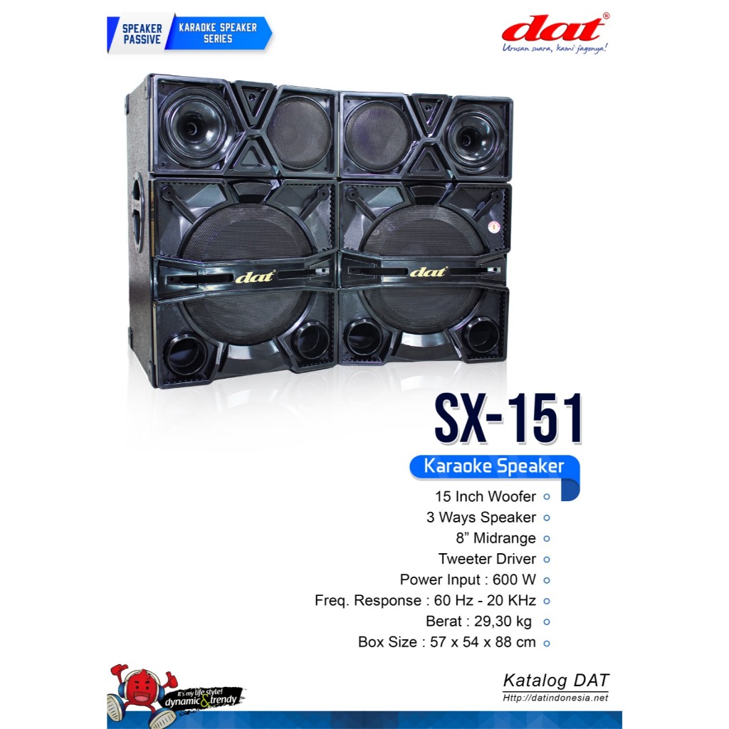 SPEAKER PASIF DAT SX 151 / SX151 15 INCH SPEAKER PROFESIONAL ORIGINAL